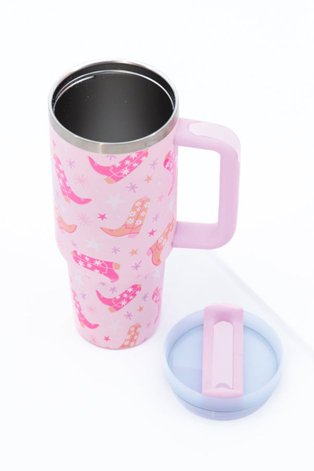 Sachet Pink Star Boot Print Tumbler with Straw 40oz