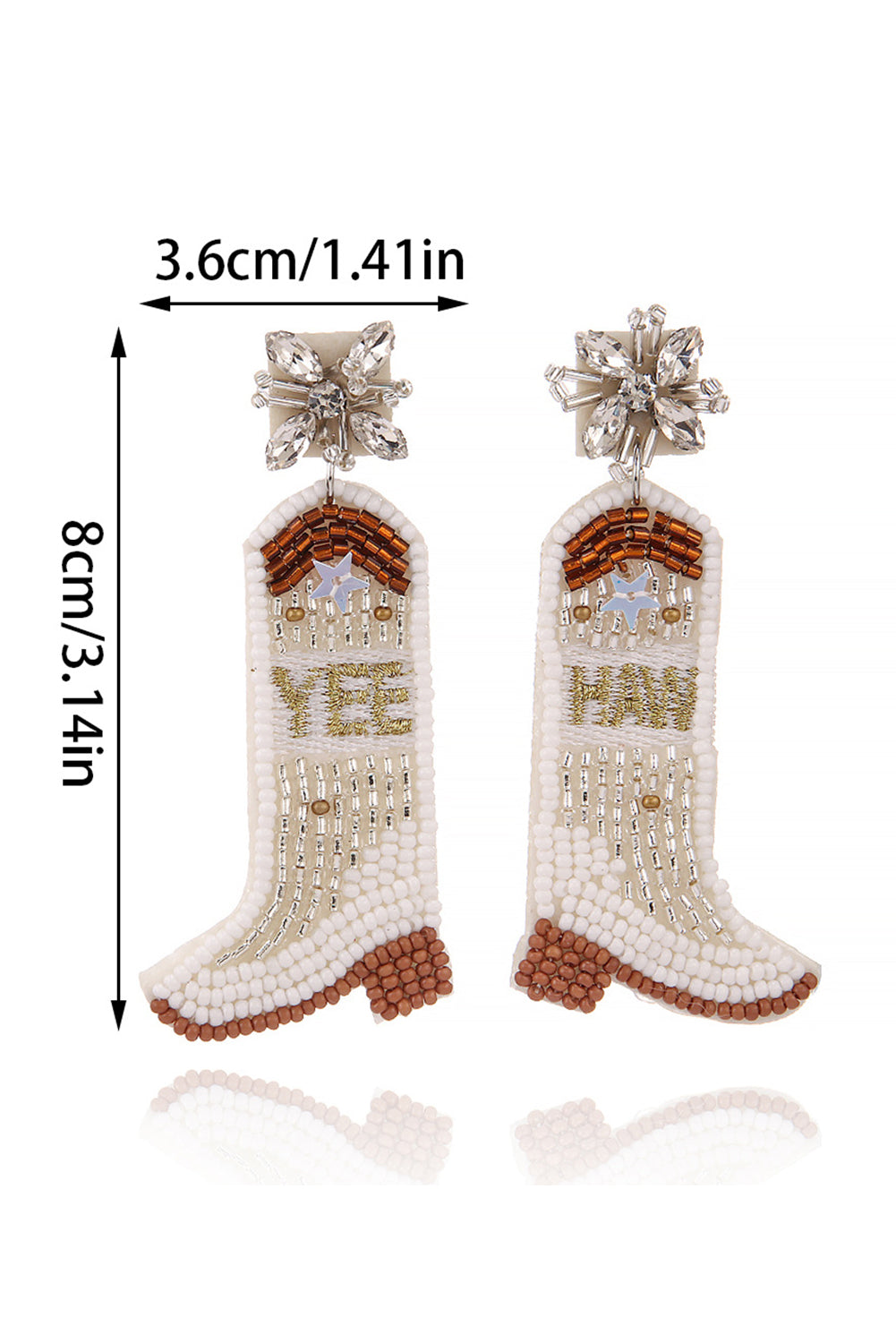 Light Blue Rice Beaded Boots Dangle Earrings